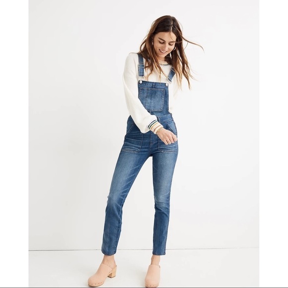 Madewell Skinny Denim Overalls in Jansing Wash Womens Size Small - Picture 1 of 12
